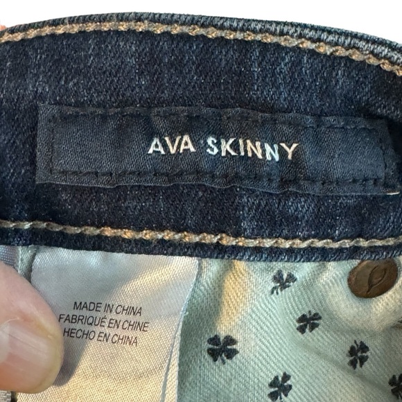 Lucky Brand Size 6 Ankle Blue Cotton/Polyester/Elastane Ava Skinny Jeans Raw Hem - Picture 8 of 9